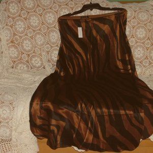 Beautiful Banana Republic 100% Silk Maxie Skirt Patite Large 20" Slits Each Side